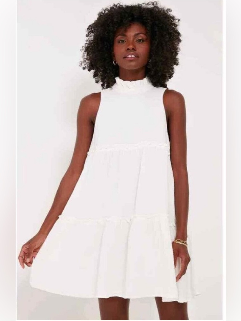 Tuckernuck Pomander Place White Lightweight Cotton Gauze Morgan Dress -Lg